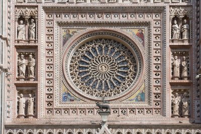 Rozeta, Katedra Santa Maria Assunta, Orvieto, Umbria, Włochy autorstwa Andrea di Cione Orcagna