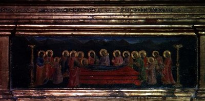 Madonna w pasie, detal predelli autorstwa Andrea di Giusto Manzini