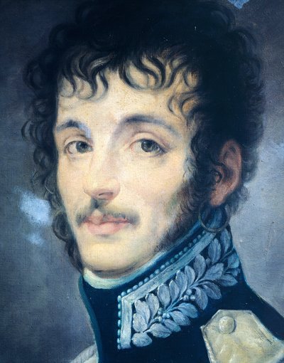 Hrabia Teodoro Lechi w mundurze Gwardii Królewskiej Armii Włoskiej, autor Andrea Appiani, detal autorstwa Andrea the Elder Appiani