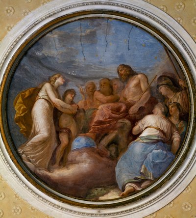 Tondo namalowane przez Andrea Appiani (1754-1817), Villa Reale, Monza, Włochy autorstwa Andrea the Elder Appiani