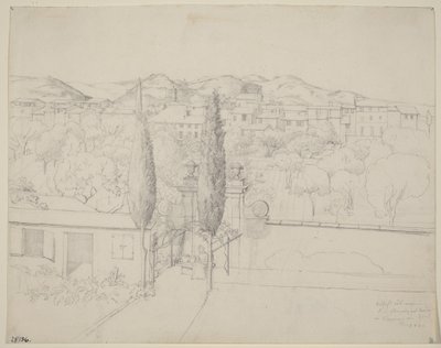 Widok z mojego okna, via valfonda we Florencji (Ogrody we Florencji widziane z okna artysty) autorstwa Andreas-Ludwig Kruger