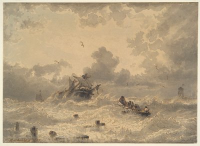 Burza na morzu autorstwa Andreas Achenbach