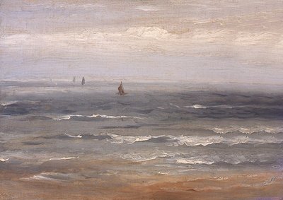 Morze Północne (olej na płótnie ułożonym na kartonie) autorstwa Andreas Achenbach