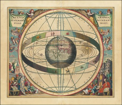 Mapa nieba z 1660 roku - Scenographia Systematis Mundani Ptolemaici autorstwa Andreas Cellarius