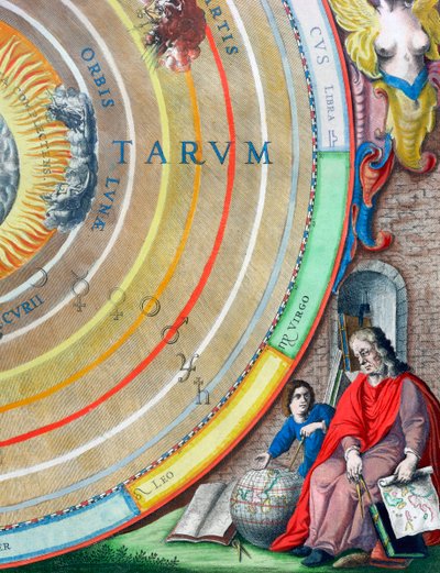 Astronom, szczegół z mapy planet, 1660-1661 autorstwa Andreas Cellarius