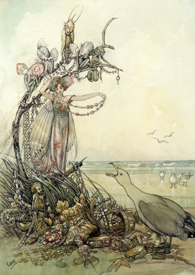 Jewels in the Wash (pióro i atrament, wc, gwasz na papierze) autorstwa Andreas Duncan Carse