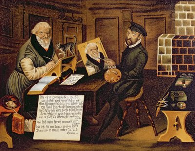 Artysta przy pracy malującej Hansa Sachsa (1494-1576) autorstwa Andreas Herneyssen