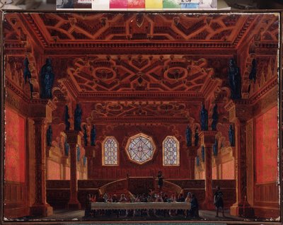 Scenografia do opery Rusłan i Ludmiła M Glinki (Scenografia do opery Rusłan i Ludmiła M Glinki) - Obraz Andreas Leonhard Roller (1805-1891), olej na płótnie autorstwa Andreas Leonhard Roller