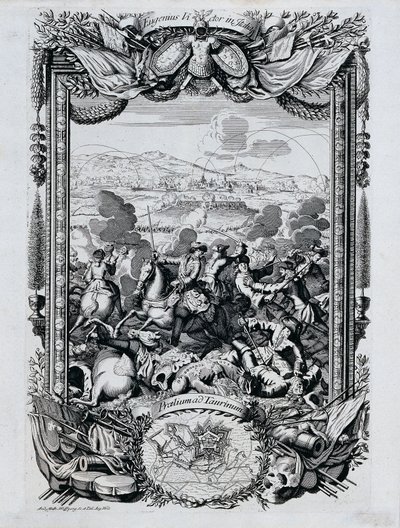 Zwycięstwo księcia Eugeniusza Sabaudzkiego we Włoszech autorstwa Andreas Matthias Wolffgang