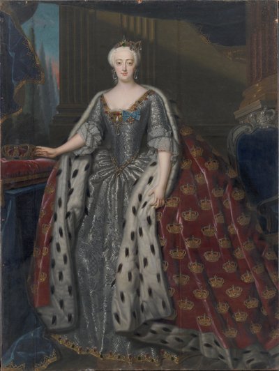 Sophie Magdalene Brandenburg-Kulmbach 1700-1770, królowa Danii i Norwegii, 1739. autorstwa Andreas Møller