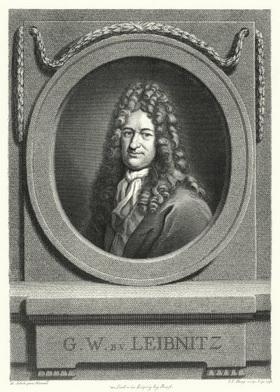 Gottfried Wilhelm Leibniz, niemiecki filozof, matematyk i politolog (rytownictwo) autorstwa Andreas Scheits