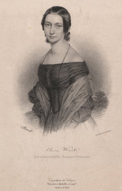 Portret Klary Wieck-Schumann 1819-1896, 1838. autorstwa Andreas Staub