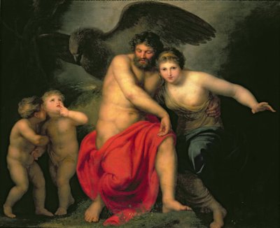 Zeus i Hera na górze Ida, 1775 autorstwa Andreas or Andries Lens
