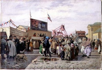 Jarmark w Tule w Wielki Tydzień autorstwa Andrei Andreevich Popov