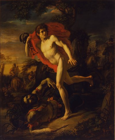 Bohaterski czyn młodzieńca w Kijowie w roku 968, 1810 autorstwa Andrei Ivanovich Ivanov