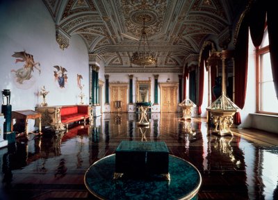 Sala Malachitowa Pałacu Zimowego, 1837-1839. autorstwa Andrei Ivanovich Stakenschneider