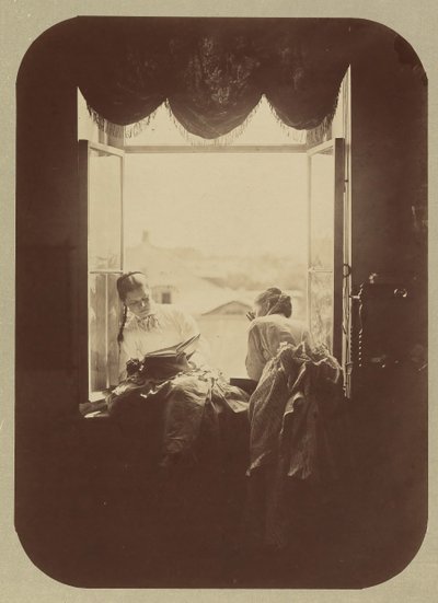 [Dwie młode kobiety przy oknie] 1870. autorstwa Andrei Osipovich Karelin