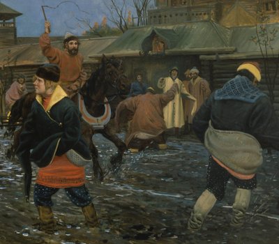 XVII-wieczna ulica moskiewska w święto państwowe autorstwa Andrei Petrovich Ryabushkin