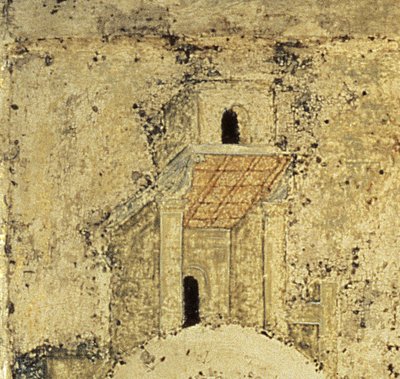 Szczegół Trójcy Świętej, lata 20. XIV w. (tempera na desce) (szczegół) (zob. 39517) autorstwa Andrei Rublev