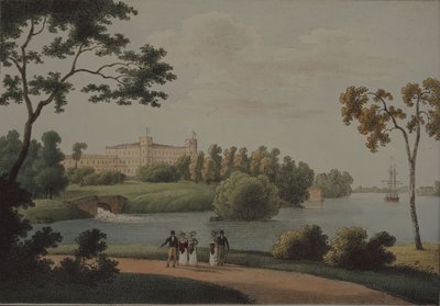 Widok na główny pałac Gatchina, 1821 autorstwa Andrei Yefimovich Martynov