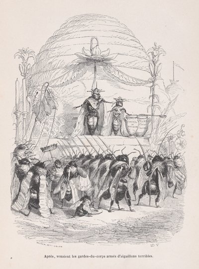 Następnie wszedło ciało strażników uzbrojonych w straszliwe użądlenia ze Scen z P..., ok. godz. 1837-47. autorstwa Andrew Best Leloir