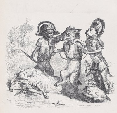 Autorem tego ataku jest delikatny mały wilk ze Scen z szeregowca an..., ca. 1837-47. autorstwa Andrew Best Leloir