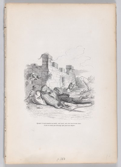 Kiedy spał na słońcu... ze Scen z życia prywatnego i publicznego z..., ca. 1837-47. autorstwa Andrew Best Leloir