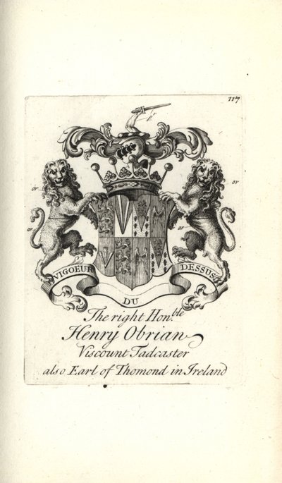 Herb i herb prawego honoru Henry O’Brien, wicehrabia Tadcaster, 8. hrabia Thomond w Irlandii autorstwa Andrew Johnston