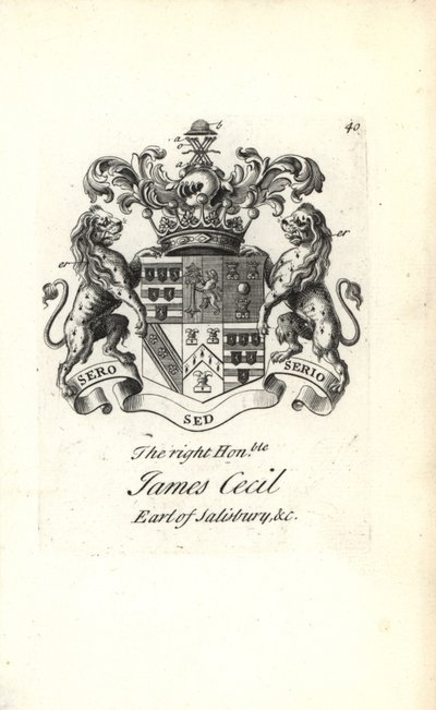 Herb i herb prawego szanownego Jamesa Cecila, 5. hrabia Salisbury autorstwa Andrew Johnston