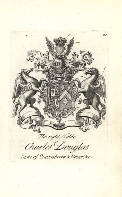 Herb i herb prawego szlachcica Charlesa Douglasa, 3. księcia Queensberry i Dover autorstwa Andrew Johnston