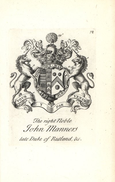Herb i herb prawego szlachcica Jana Mannersa, 2. księcia Rutland autorstwa Andrew Johnston