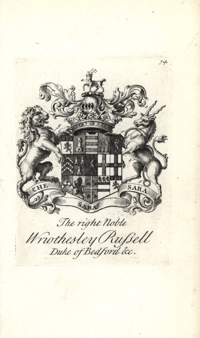 Herb i herb prawego szlachcica Wriothesley Russell, 3. książę Bedford autorstwa Andrew Johnston