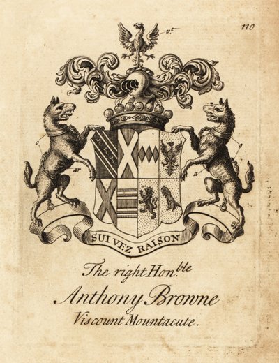 Herb Prawego Honoru Anthony Browne, wicehrabia Mountacute lub wicehrabia Montagu autorstwa Andrew Johnston