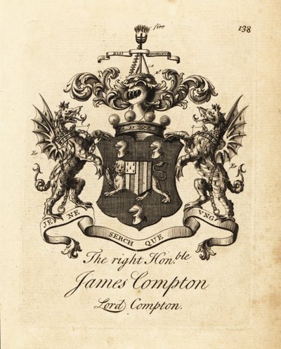 Herb szanowanego Jamesa Comptona, Lorda Comptona, 5. hrabiego Northampton autorstwa Andrew Johnston
