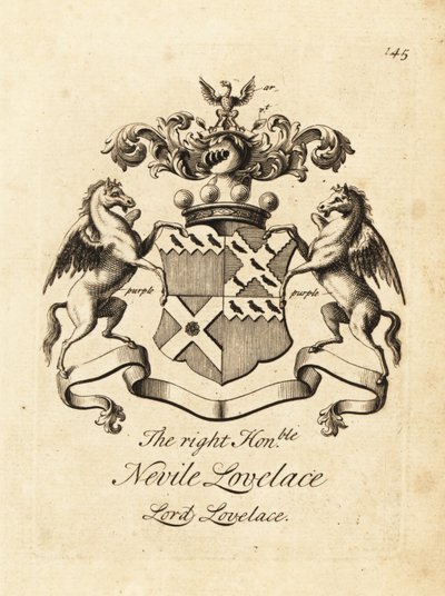 Herb szanownego Nevile Lovelace, Lorda Lovelace, 6. barona Lovelace autorstwa Andrew Johnston