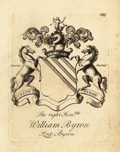 Herb Wielmożnego Williama Byrona, Lorda Byrona, 4. Barona Byrona (1670-1736) autorstwa Andrew Johnston