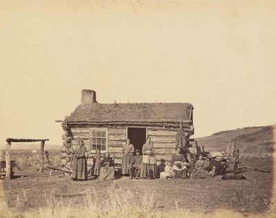 Płyta 48. Rodzina mormonów, Dolina Wielkiego Jeziora Słonego, 1869 r. (zdjęcie) autorstwa Andrew Joseph Russell