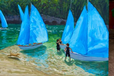 Niebieskie żagle, Looe, 2018, autorstwa Andrew Macara