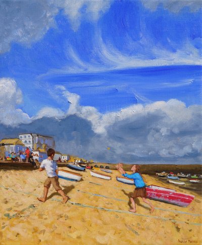 Łapanie piłki, St Ives, 2016, autorstwa Andrew Macara