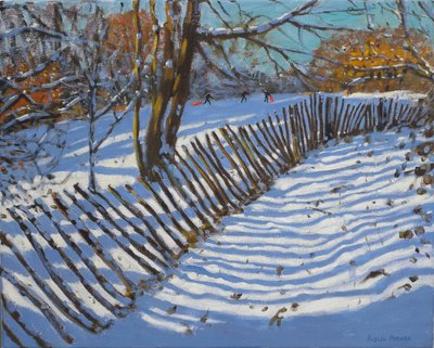 Pochylony płot, 2011 (olej na płótnie) autorstwa Andrew Macara