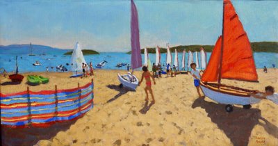 Wypychanie łodzi, Abersoch, 2016, autorstwa Andrew Macara