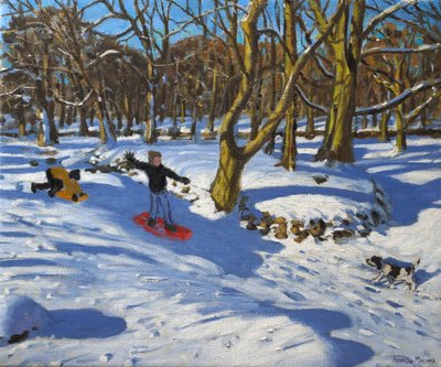 Czerwone sanie, Lomberdale Hall, Derbyshire, 2014, autorstwa Andrew Macara