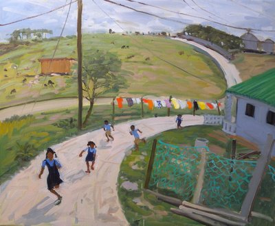 Dzieci w wieku szkolnym, 2011 (olej na płótnie) autorstwa Andrew Macara