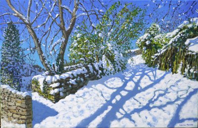 Wiosenny śnieg, Wirksworth, Derbyshire, 2023 (olej na płótnie) autorstwa Andrew Macara