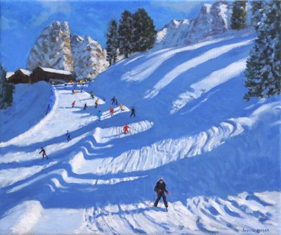 Słońce i cienie, Kitzbuhel, Austria, 2022 (olej na płótnie) autorstwa Andrew Macara