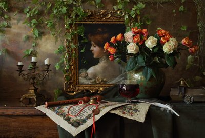 Romantyczny portret z martwą naturą autorstwa Andrey Morozov
