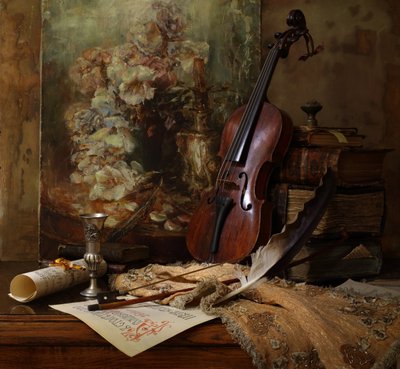 Naukowa martwa natura muzyczna autorstwa Andrey Morozov