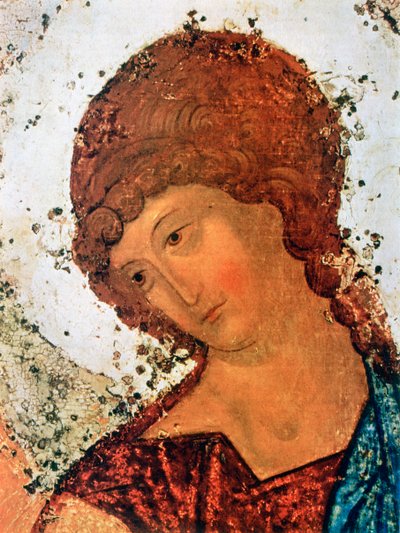 „Trójca”, Szczegół, c1380-1430 autorstwa Andrey Rublyov