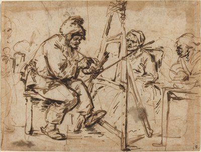 Artysta siedzący przy sztalugach [recto] autorstwa Andries Both