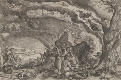 Czarownice przygotowujące się do szabatu, ca. 1610. autorstwa Andries Stock